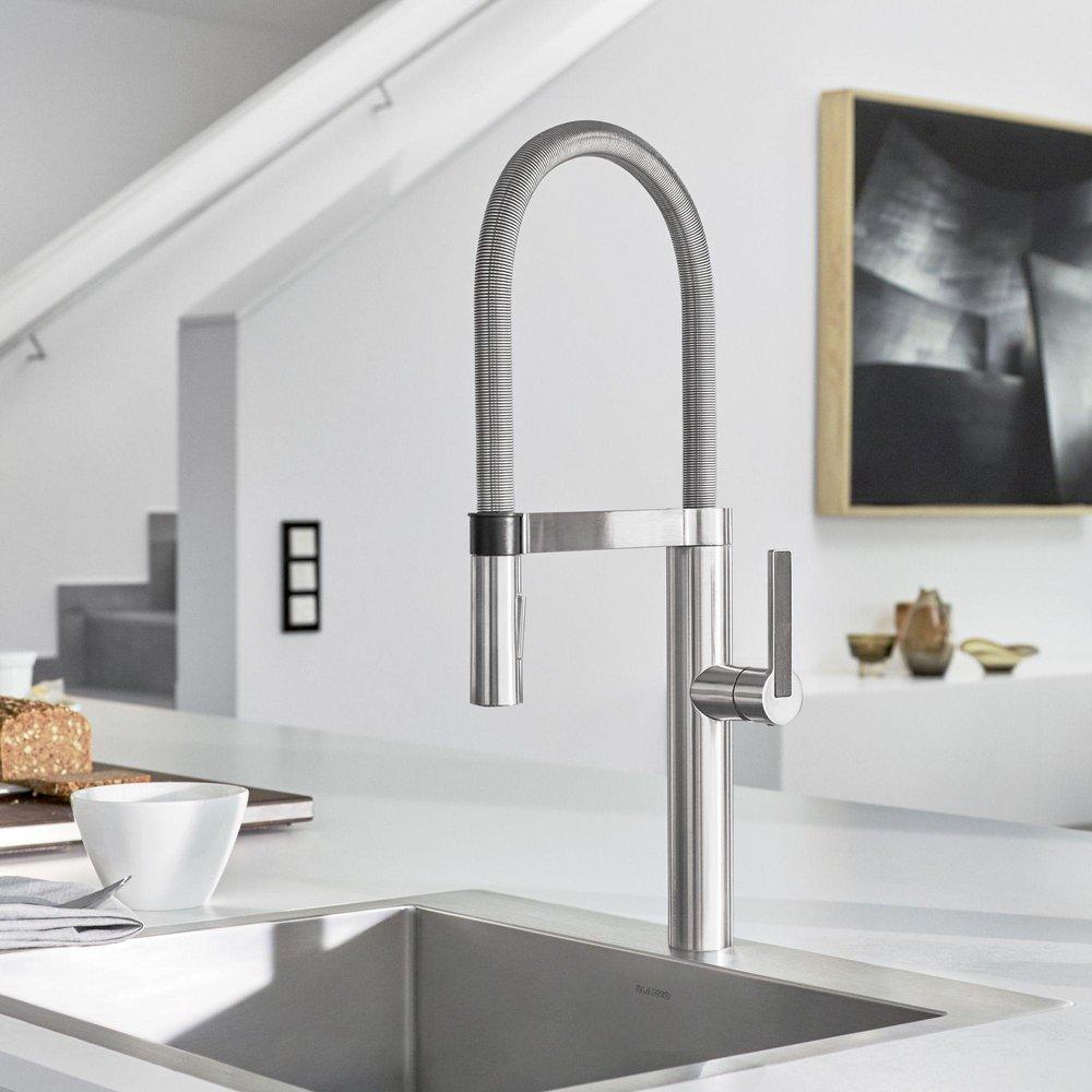 BLANCO Chrome Single Handle Pull Down Kitchen Faucet 