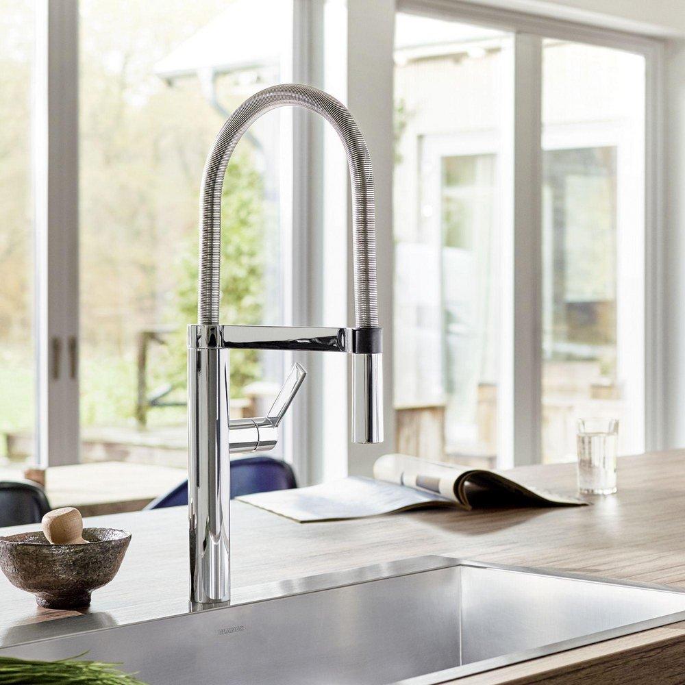 BLANCO Chrome Single Handle Pull Down Kitchen Faucet 