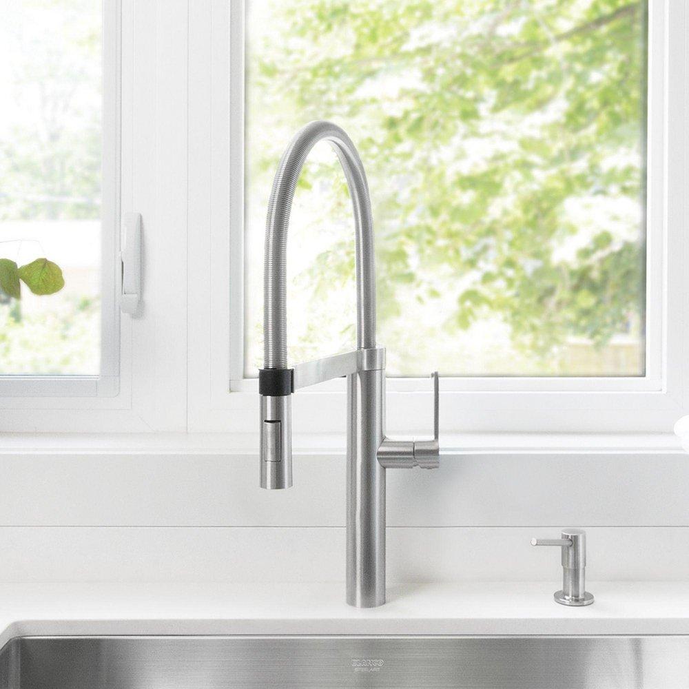 BLANCO Classic Steel Single Handle Pull Down Kitchen Faucet 