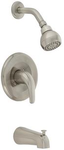 PROFLO&reg; Brushed Nickel Single Handle Tub & Shower Faucet Trim Includes Single Function Showerhead and Slip-fit Spout with Diverter 