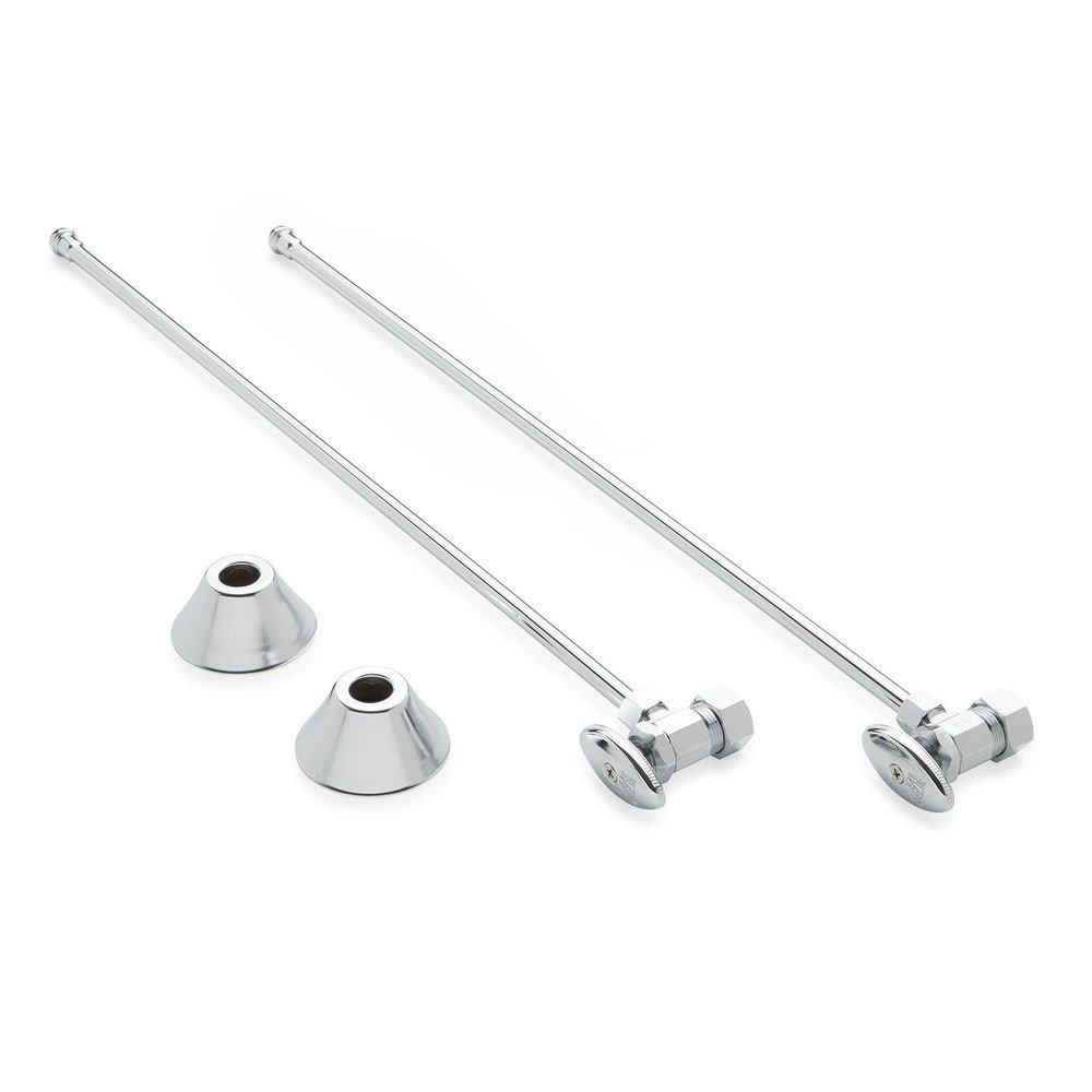 Signature Hardware Chrome 5/8 x 3/8 x 20 in. Angle Stop Sink Supply Kit 