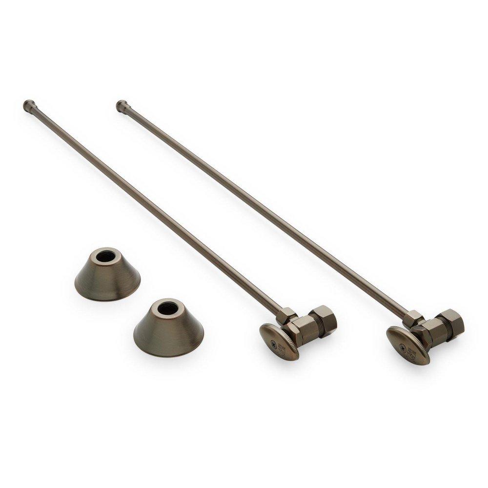 Signature Hardware Oil Rubbed Bronze 5/8 x 3/8 x 20 in. Angle Stop Sink Supply Kit 