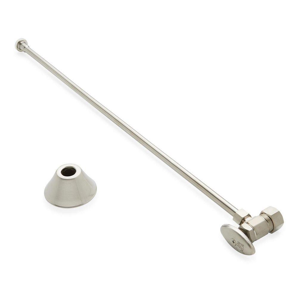 Signature Hardware Brushed Nickel 5/8 x 3/8 x 20 in. Angle Supply Kit for Toilets 