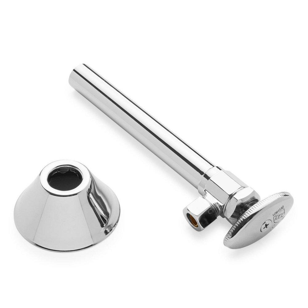 Signature Hardware Chrome Toilet 1/2 x 3/8 x 6-9/16 in. Supply Kit 