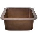 21 x 19 in. Drop-in and Undermount Copper Bar Sink in Antique Hammered Copper