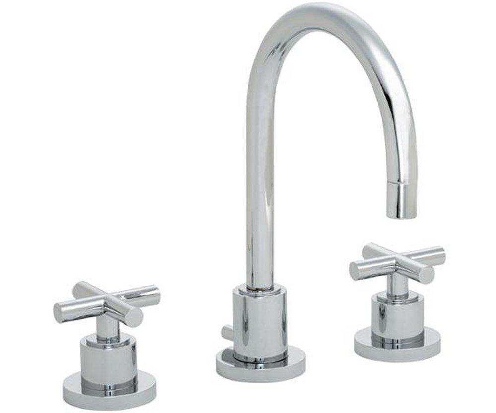 California Faucets Polished Chrome Widespread Bathroom Sink Faucet with Double Cross Handle 