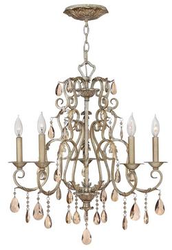 60W 5-Light Chandelier in Silver Leaf
