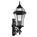 12-1/4 in. 60W 3-Light Outdoor Wall Sconce with Clear Beveled Glass in Black