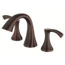 Mini Widespread Bathroom Sink Faucet with Double Lever Handle in Tumbled Bronze