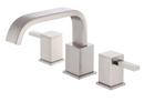 3-Hole Roman Tub Faucet with Double Lever Handle Metal Deckmount in Brushed Nickel