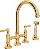ROHL&reg; Inca Brass Two Handle Bridge Kitchen Faucet 
