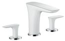 6.6 gpm 3-Hole Roman Tub Set Trim with Double Lever Handle in Polished Chrome and White