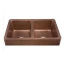 Thompson Antique Copper 33 x 22 in. Copper Double Bowl Farmhouse Kitchen Sink 