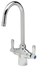 Two Lever Handle Deck Mount Lab Faucet in Polished Chrome