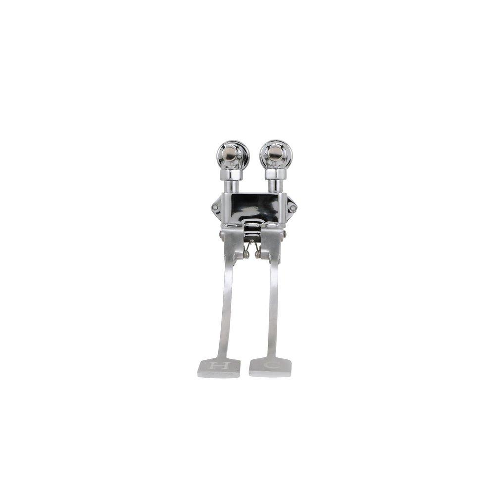 Zurn Polished Chrome Ledge-Mounted Self-Closing Double Foot Pedal Valve 