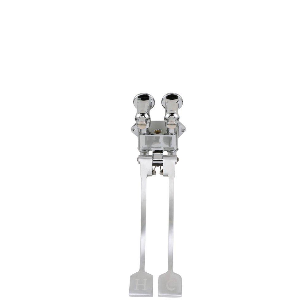 Zurn Polished Chrome Ledge-Mounted Self-Closing Double Foot Pedal Valve 