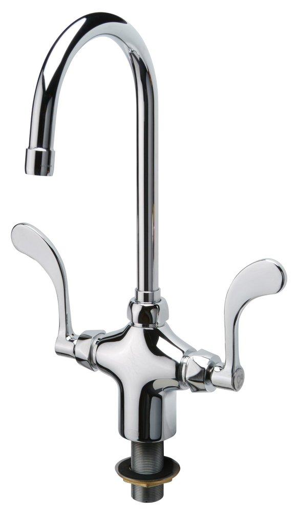 Zurn Polished Chrome Two Wristblade Handle Deck Mount Lab Faucet 