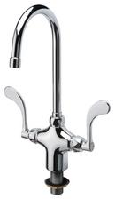 Two Wristblade Handle Deck Mount Lab Faucet in Polished Chrome