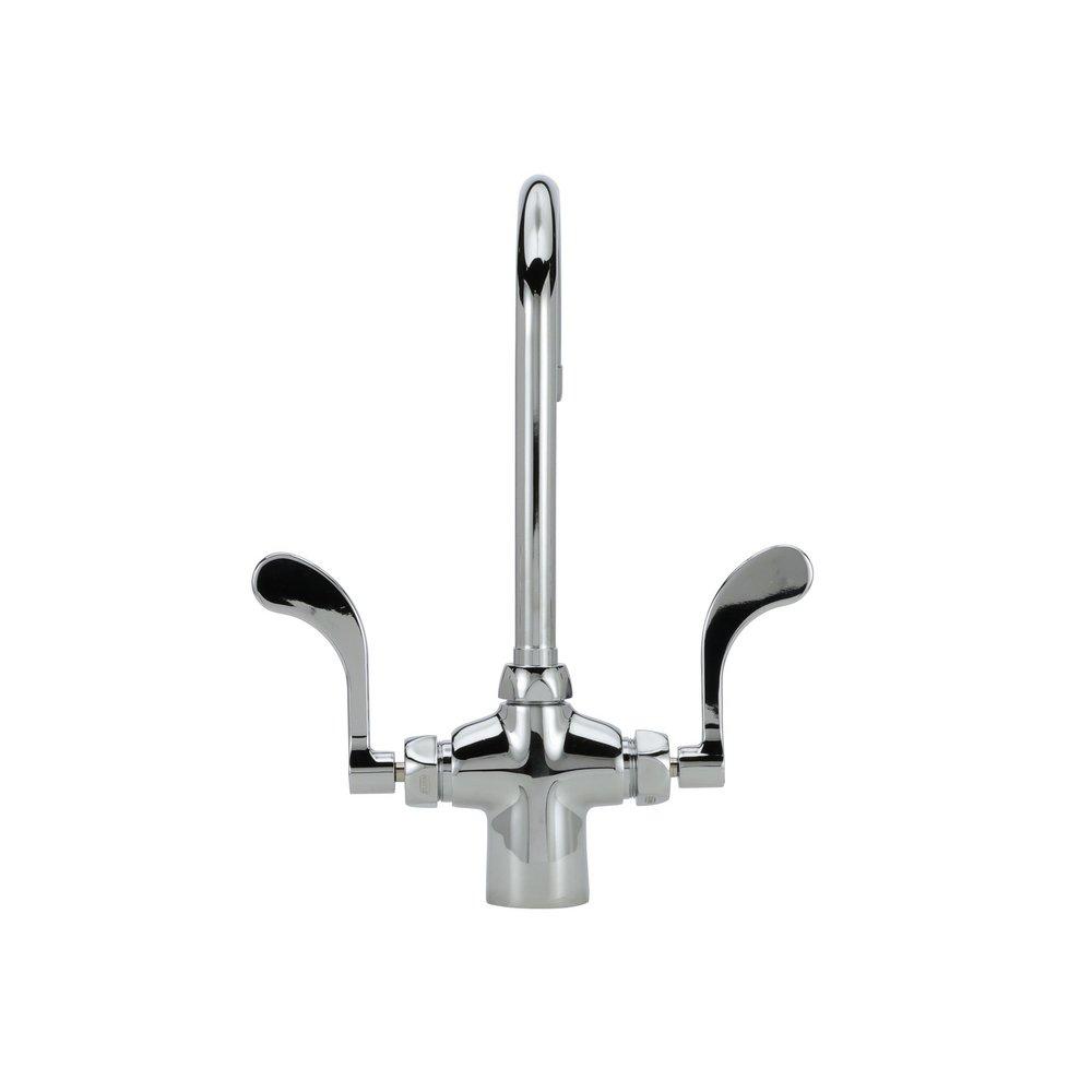 Zurn Polished Chrome Two Wristblade Handle Deck Mount Lab Faucet 