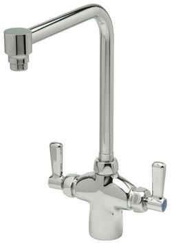 Two Lever Handle Deck Mount Lab Faucet in Polished Chrome