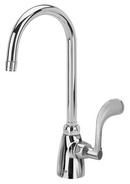 Single Wristblade Handle Deck Mount Service Faucet in Polished Chrome