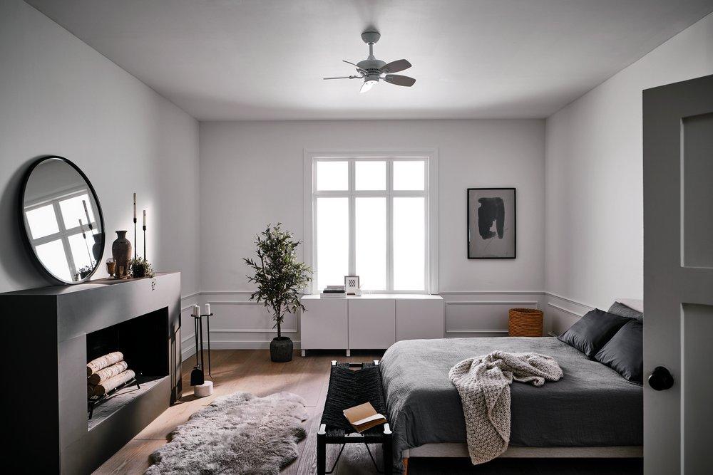 Kichler Lighting White 30 in. 5-Blade Walnut Ceiling Fan 