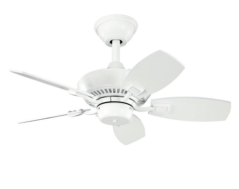 Kichler Lighting White 30 in. 5-Blade Walnut Ceiling Fan 