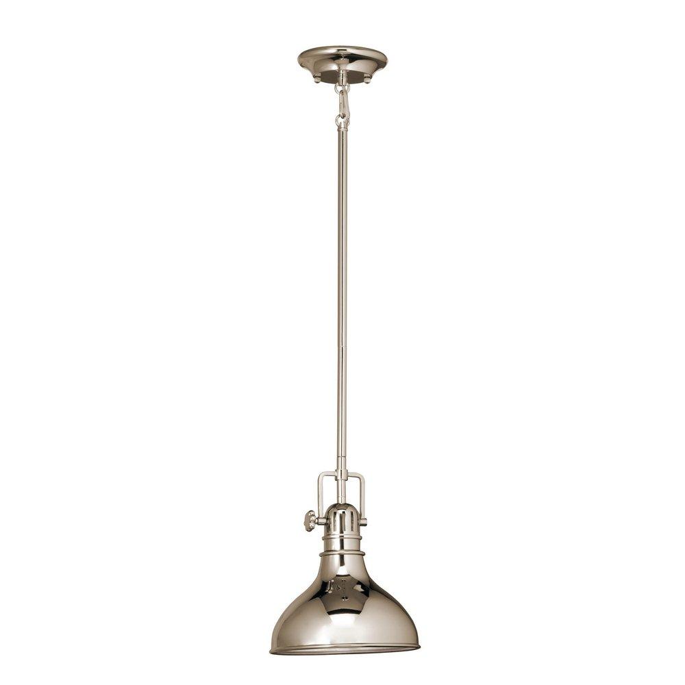 Kichler Lighting Polished Nickel 38-1/2 in. 100W 1-Light Medium Pendant 