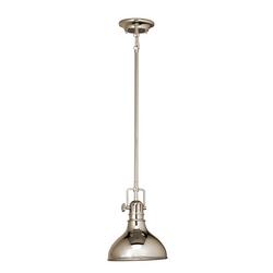 38-1/2 in. 100W 1-Light Medium Pendant in Polished Nickel