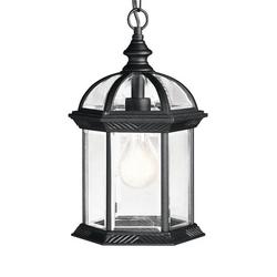 87-1/2 in. 100W 1-Light Outdoor Hanging Pendant in Black