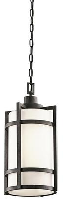 1-Light Outdoor Hanging Pendant in Anvil Iron