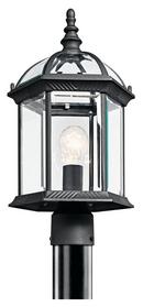 100W 1-Light Hybrid Outdoor Post Lantern in Black