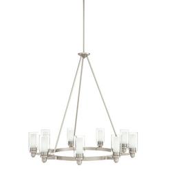 35-1/2 in. 60W 9-Light Medium Incandescent Chandelier in Brushed Nickel