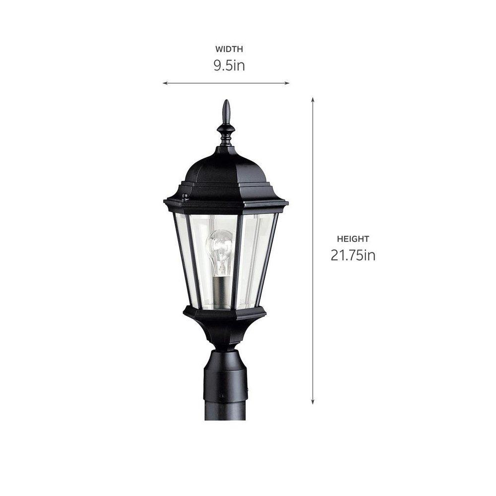 Kichler Lighting Black 22-3/4 x 9-1/2 in. 1-Light Outdoor Post Mount 