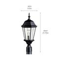 Kichler Lighting Black 22-3/4 x 9-1/2 in. 1-Light Outdoor Post Mount 