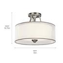 Kichler Lighting Antique Pewter 75W 3-Light Medium Semi-Flush Mount Ceiling Fixture 