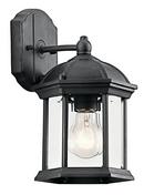 100W 1-Light Outdoor Wall Lantern in Black