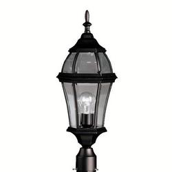 24-1/4 x 9-1/4 in. 1-Light Outdoor Post Mount in Black