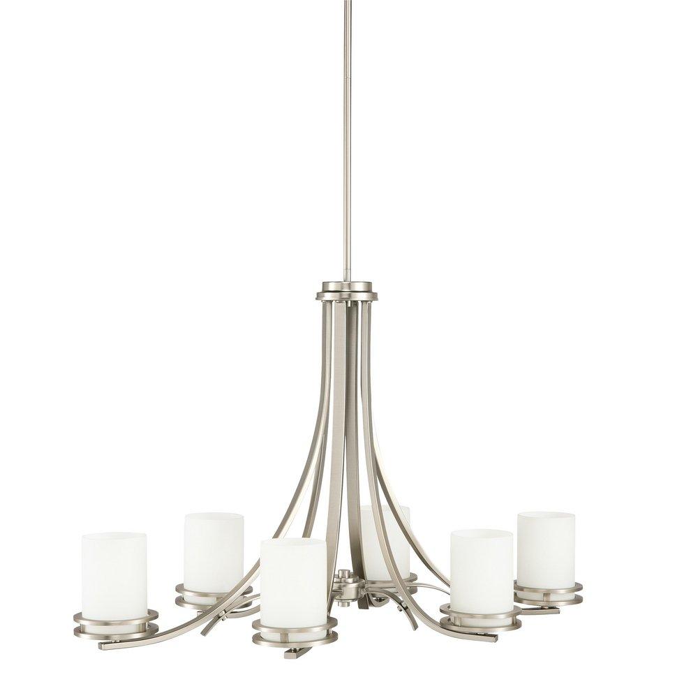 Kichler Lighting Brushed Nickel 35-3/4 in. 100W 6-Light Medium Incandescent Chandelier 