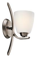 100W 1-Light Wall Sconce in BrushedPewter