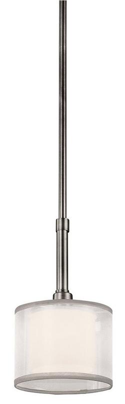 60W 1-Light Candelabra Pendant Light in Antique Pewter