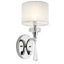 60 W 8-1/2 in. 1-Light Candelabra Sconce in Polished Chrome