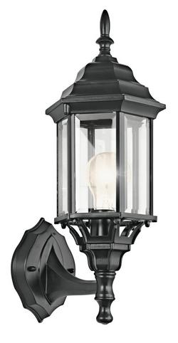 100W 1-Light Outdoor Wall Light in Black