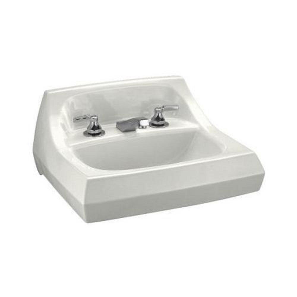 KOHLER White Vitreous China Lavatory Sink with 8 in. Centerset Faucet 
