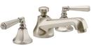 California Faucets Satin Nickel Widespread Bathroom Sink Faucet with Double Lever Handle 