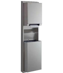 Convertible Automatic Roll Towel Dispenser or Waste Receptacle in Satin Stainless Steel