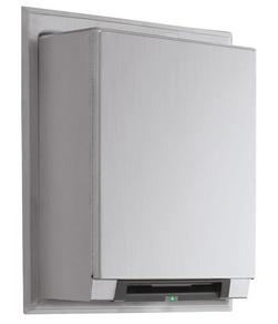 Universal Semi-Recessed Roll Towel Dispenser Equipped with LED Light in Satin Stainless Steel