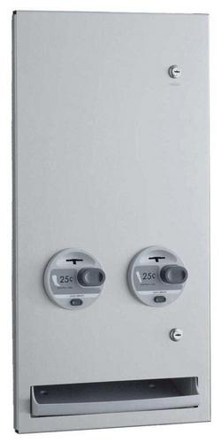 Recessed Napkin or Tampon Vendor in Satin Stainless Steel