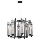 19-1/4 in. 8-Light Candelabra E-12 Base Chandelier in Antique Forged Iron and Brushed Steel