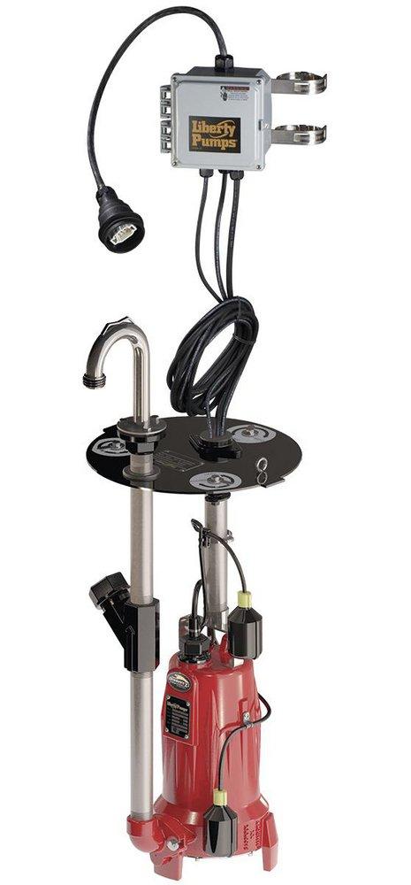 Liberty Pumps Red 208/230V Horizontal Grinder Pump with 10 ft. Cord 